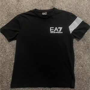 Emporio Armani Black Tee with White Accents